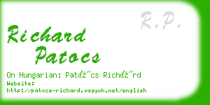 richard patocs business card