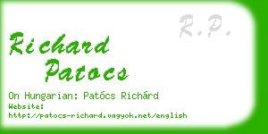 richard patocs business card